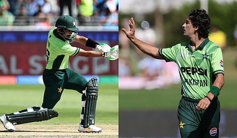Babar Azam (L) and Naseem Shah