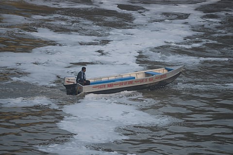 The samples were collected after farmers along the river basin raised concerns over the thick foam seen floating on the water on Thursday