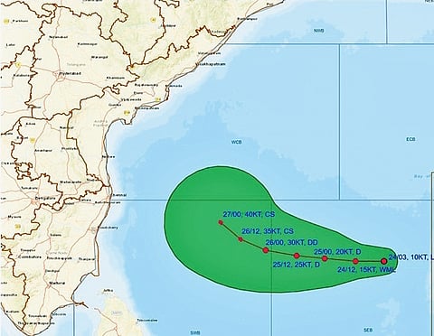IMD said the tropical storm’s further path and intensity will be ascertained within the next 24 hours.