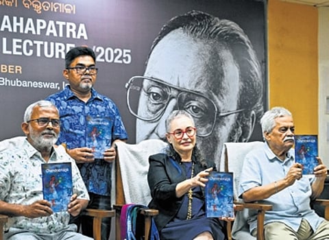 Dignitaries releasing Chandrabhaga magazine at the event.