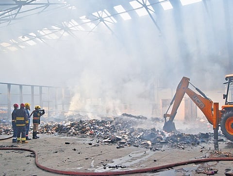 Fire breaks out in liquor depot at Hyderabad's Moosapet