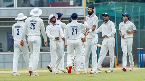 Gurjapneet Singh’s hat-trick, Pradosh Ranjan Paul’s double ton were the highlights for Tamil Nadu in their latest outing | Photo courtesy: X