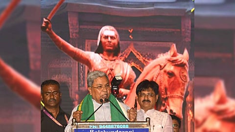 Chief Minister Siddaramaiah addressing the valedictory ceremony of the 201st Kittur Utsav.