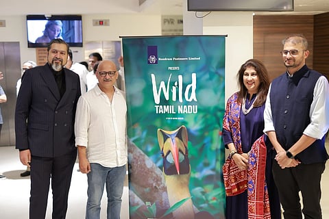 (Left to right) Music composer Ricky Kej, executive producer Rohit Varma, producer Arathi Krishna, and director Kalyan Varma