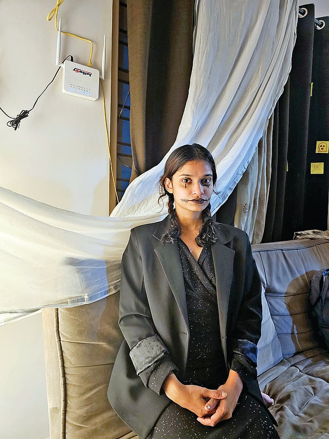 A simple makeup look inspired by Wednesday