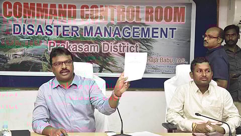 Prakasam Collector Raja Babu along with the Joint Collector Gopala Krishna visited the Command Control room at the Collectorate on Monday.