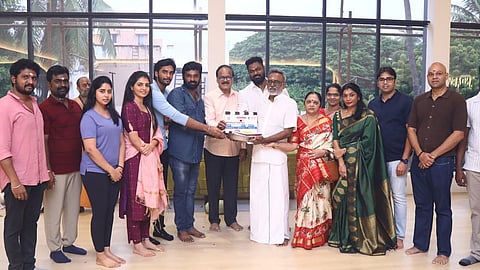 The cast and crew of Pavish's upcoming film