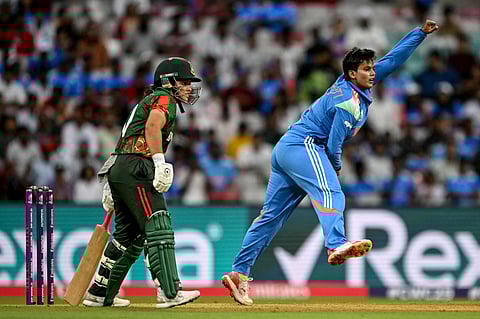 Deepti Sharma (R) has been a crucial player for India in the World Cup