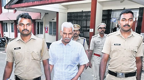 Hameed being taken to the police vehicle after the court verdict on Thursday