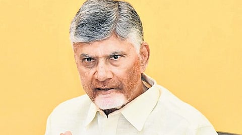 CM Nara Chandrababu Naidu addressing the media at Secretariat in Velagapudi on Thursday.