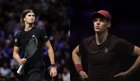 Alexander Zverev (L) and Jannik Sinner