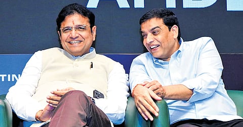 IT Minister D Sridhar Babu and TGFDC Chairman Dil Raju during ‘IndiaJoy 2025’.