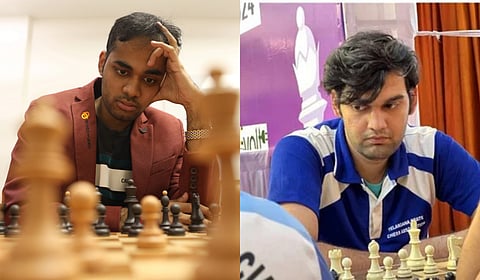 Arjun Erigaisi (L) and Raja Rithvik.