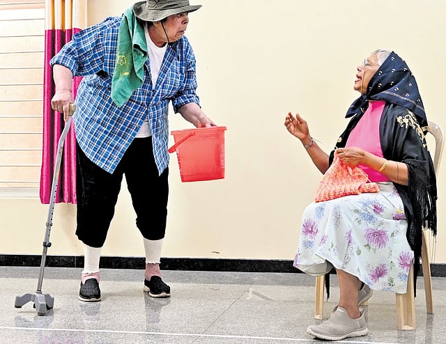 A skit by Yvonne Pereira (L) and Belinda Fernandez