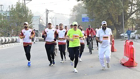 Thousands of enthusiastic runners gathered in Srinagar, the Chief Minister flagged off the Kashmir Marathon-2025.