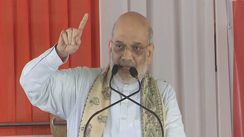 Amit Shah addressing a rally in Bihar.
