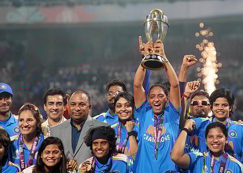 BCCI Secretary Devajit Saikia (Fourth from L) with the Indian team