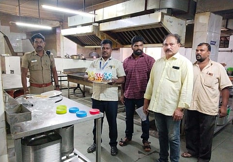 Food safety department held inspection at the hostel mess and kitchen on Sunday.