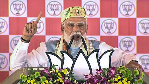 in this screenshot from a video posted on Nov. 3, 2025, Prime Minister Narendra Modi addressed a rally ahead of Bihar Assembly elections, in Saharsa, Bihar.