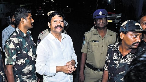 Former minister Jogi Ramesh taken to sub jail for a 10-day judicial remand in Vijayawada on Sunday.
