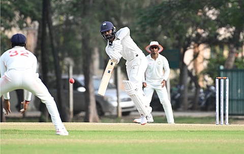 Tamil Nadu's Baba Indrajith in action on Tuesday