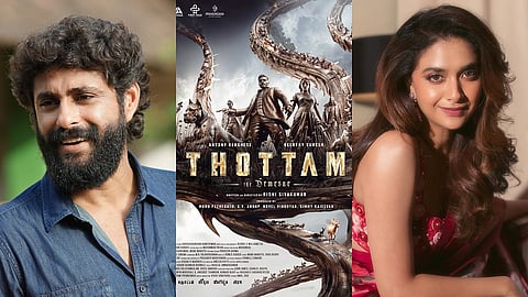 Antony Varghese, Thottam poster, Keerthy Suresh (L-R)