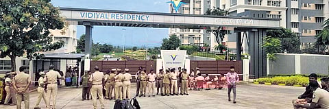 over 1,500 women employees residing in the hostel protested demanding action against the two accused.