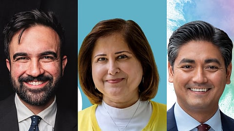 Zohran Mamdani, Ghazala Hashmi and Aftab Pureval