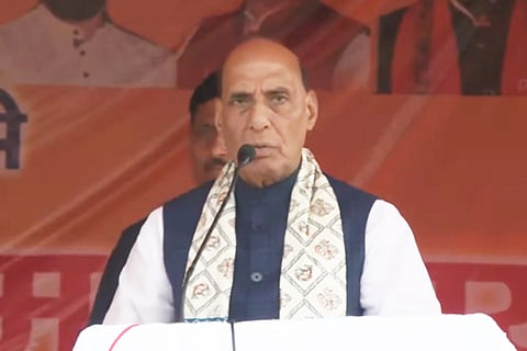 Rajnath Singh says the army follows only ‘Sainya Dharma’ and should not be dragged into politics,