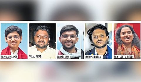 The Left alliance appeared headed for a sweeping victory in the Jawaharlal Nehru University Students’ Union (JNUSU) elections.