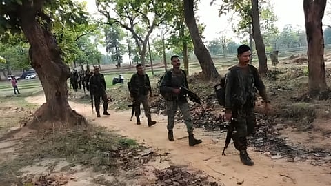 A gun battle underway between security forces and Maoists in Jharkhand's West Singhbhum district