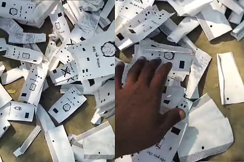 The VVPAT slips were found scattered on the roadside near a college in the Sarairanjan assembly segment of the district.