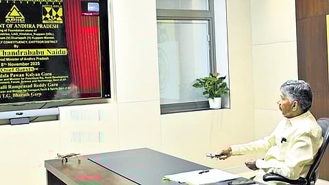 Chief Minister N.Chandrababu Naidu on Saturday virtually laid the foundation stone for seven major industries in the Kuppam Assembly constituency from Amaravati.