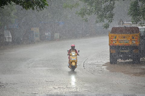 The low pressure area is likely to bring light to moderate rain at isolated places over interior Tamil Nadu with thunderstorms and lightning at one or two places on Sunday.