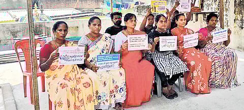 A large number of sanitary workers are still fighting for GCC to employ them directly.