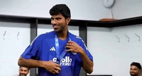 Sundar was all smiles as team operations manager Rahil Khaja presented him with the award.