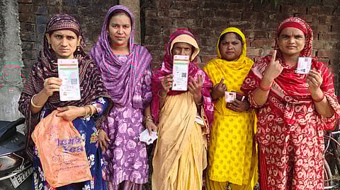 People at the polling stations across Bihar during the second and final phase of voting for the Assembly elections, Nov. 11, 2025.