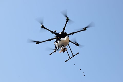 In a first-of-its-kind initiative, drone used for large-scale seed dispersal, in University of Hyderabad as part of their Mission Green