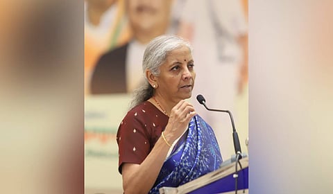 Minister Sitharaman addressing a BJP meet in Coimbatore