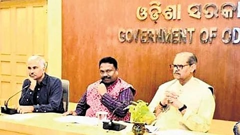 Dy CM KV Singh Deo and Panchayati Raj min Rabi Narayan Naik at a preparatory meeting on Mission PoWaR