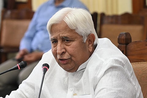 Law Minister HK Patil cabinet briefing at Vidhana Soudha in Bengaluru on Thursday