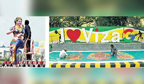 Visakhapatnam City has been beautified for the CII Partnership Summit.