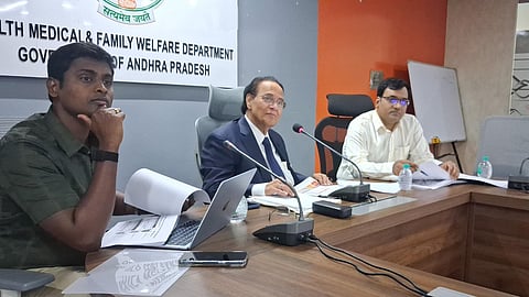 State Government Advisor Dr. Nori Dattatreyudu. Speaking at the 5th Advisory Committee Meeting on Cancer Disease Burden.