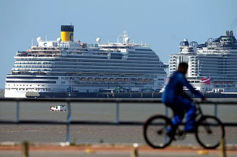 Ships arrive to accommodate participants of the COP30 UN Climate Summit, at the port of Outeiro in Belem, Para state, Brazil, Tuesday, Nov. 4, 2025.