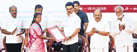 Chief Minister MK Stalin inaugurating welfare schemes for sanitation workers in Chennai on Saturday.