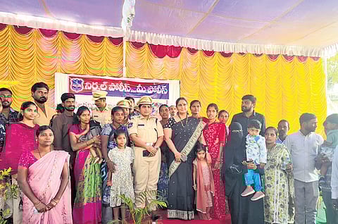 SP Dr Janaki Sharmila takes part in a Bharosa Centre programme in Nirmal district.