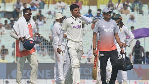 Shubman Gill retired hurt on four in India's first innings. (Express Photo | Sayantan Ghosh)