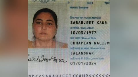 Sarabjeet Kaur's passport