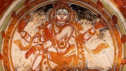 Ceiling fresco depicting Shiva as Nataraja in the Nataraja temple of Chidambaram, Tamil Nadu