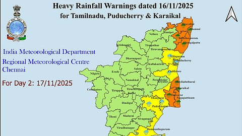 The system, located off the Sri Lanka coast, is expected to move slowly west-northwestwards over the next 24 hours, keeping the north Tamil Nadu coast under an enhanced rainfall regime.